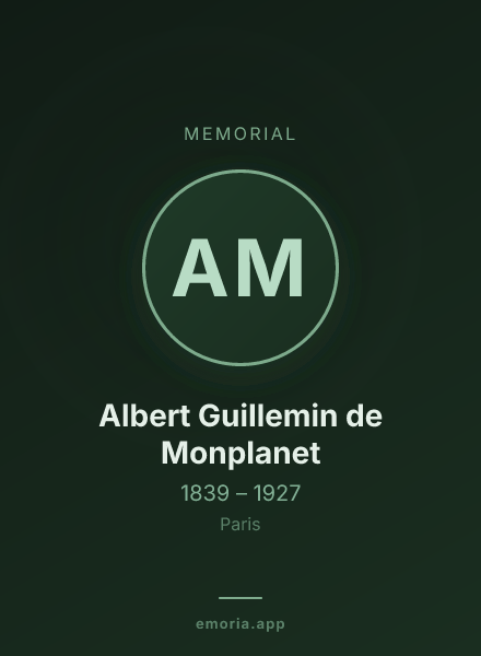 Memorial portrait of Albert Guillemin de Monplanet