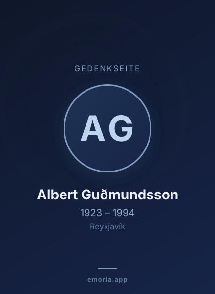 Gedenkportrait von Albert Guðmundsson