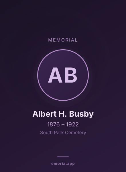 Memorial portrait of Albert H. Busby