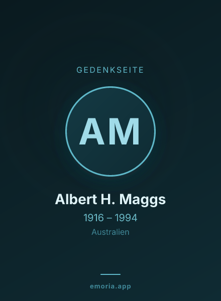 Gedenkportrait von Albert H. Maggs