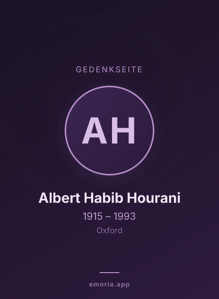 Gedenkportrait von Albert Habib Hourani
