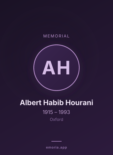 Memorial portrait of Albert Habib Hourani