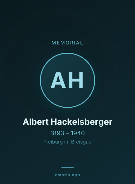 Memorial portrait of Albert Hackelsberger