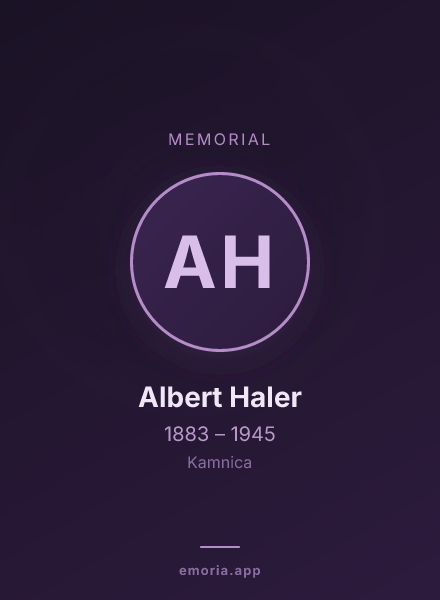 Memorial portrait of Albert Haler