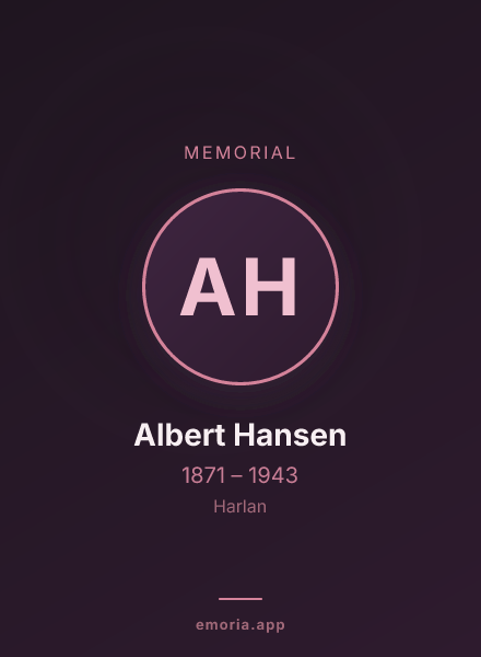 Memorial portrait of Albert Hansen