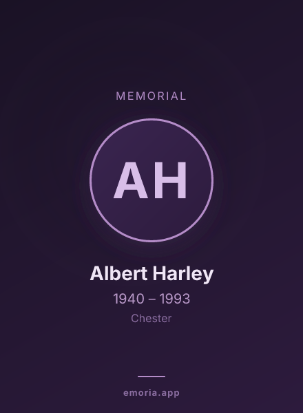 Memorial portrait of Albert Harley