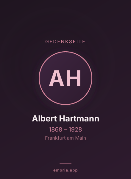 Gedenkportrait von Albert Hartmann