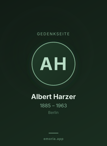 Gedenkportrait von Albert Harzer