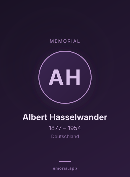Memorial portrait of Albert Hasselwander