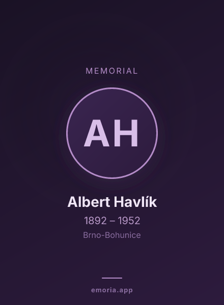 Memorial portrait of Albert Havlík