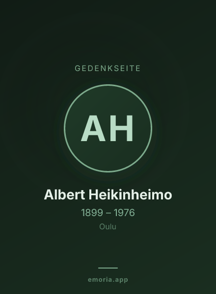 Gedenkportrait von Albert Heikinheimo