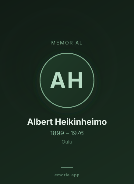 Memorial portrait of Albert Heikinheimo