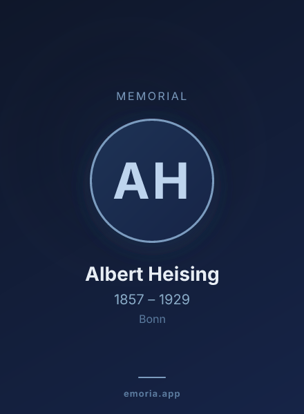 Memorial portrait of Albert Heising