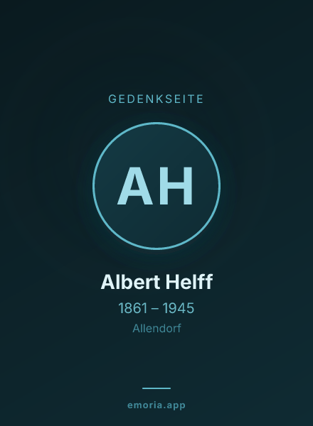 Gedenkportrait von Albert Helff