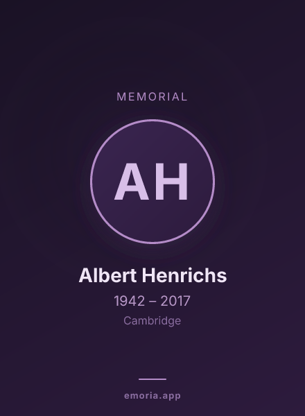 Memorial portrait of Albert Henrichs