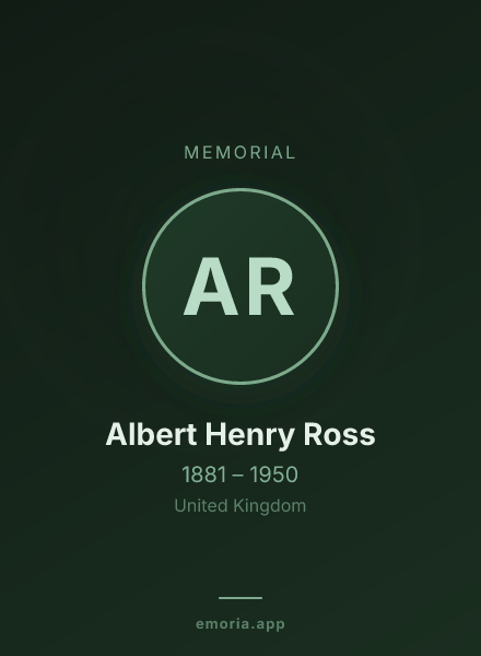 Memorial portrait of Albert Henry Ross