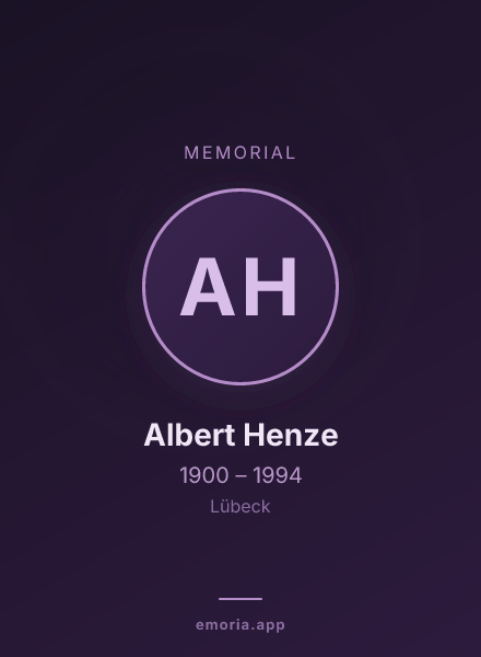 Memorial portrait of Albert Henze