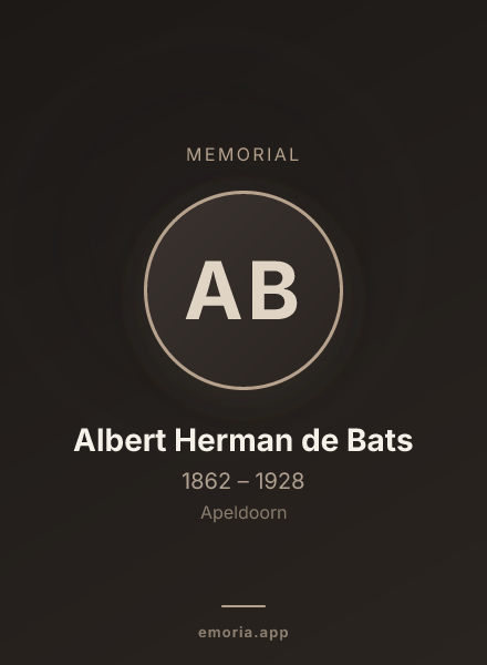 Memorial portrait of Albert Herman de Bats