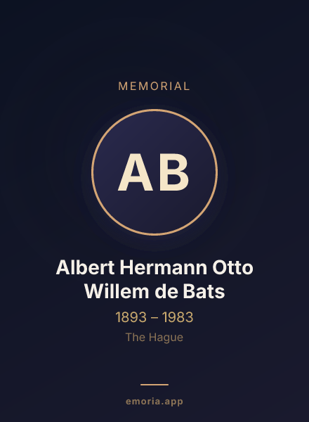 Memorial portrait of Albert Hermann Otto Willem de Bats