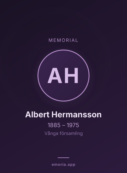 Memorial portrait of Albert Hermansson