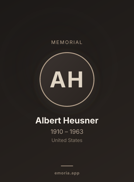 Memorial portrait of Albert Heusner