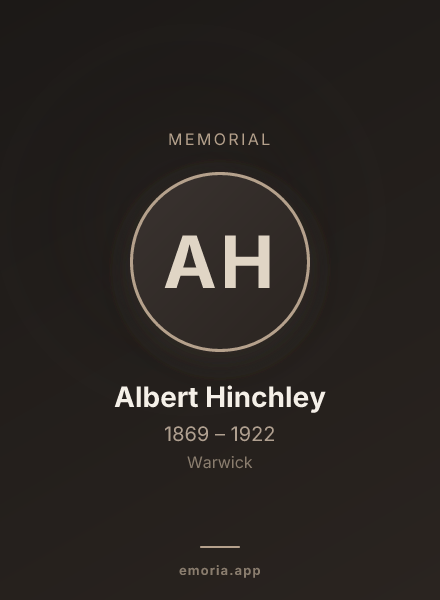 Memorial portrait of Albert Hinchley