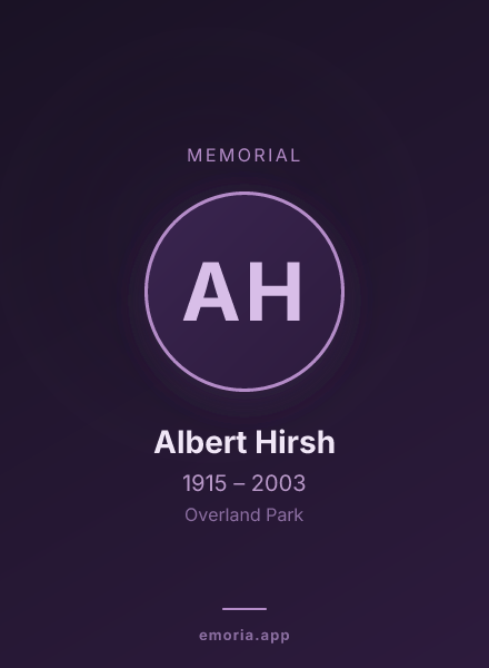 Memorial portrait of Albert Hirsh