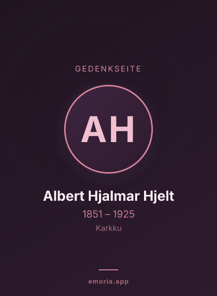 Gedenkportrait von Albert Hjalmar Hjelt