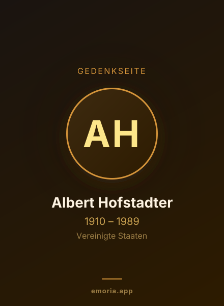 Gedenkportrait von Albert Hofstadter