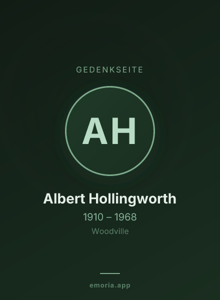 Gedenkportrait von Albert Hollingworth