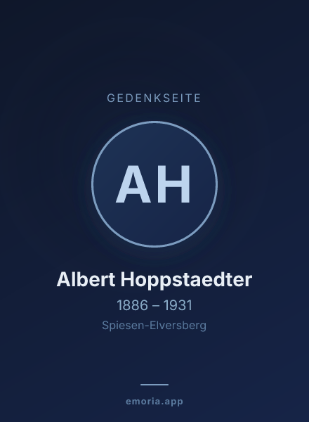 Gedenkportrait von Albert Hoppstaedter