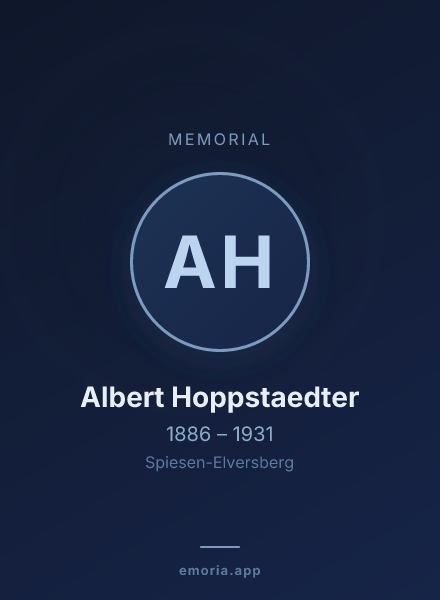 Memorial portrait of Albert Hoppstaedter
