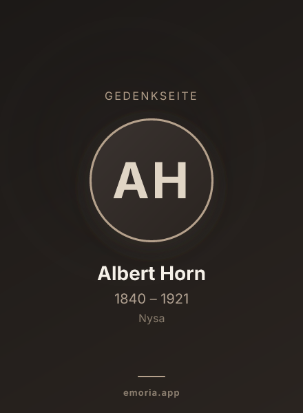 Gedenkportrait von Albert Horn