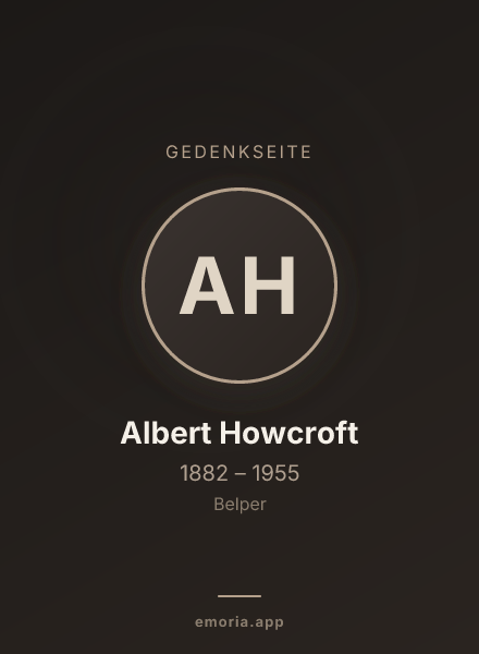 Gedenkportrait von Albert Howcroft