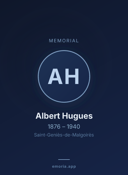 Memorial portrait of Albert Hugues