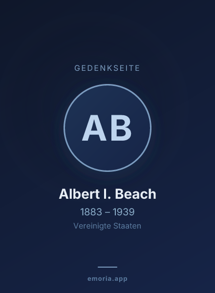 Gedenkportrait von Albert I. Beach