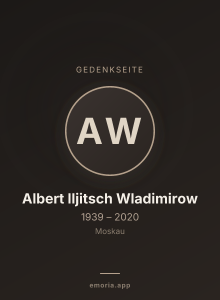 Gedenkportrait von Albert Iljitsch Wladimirow
