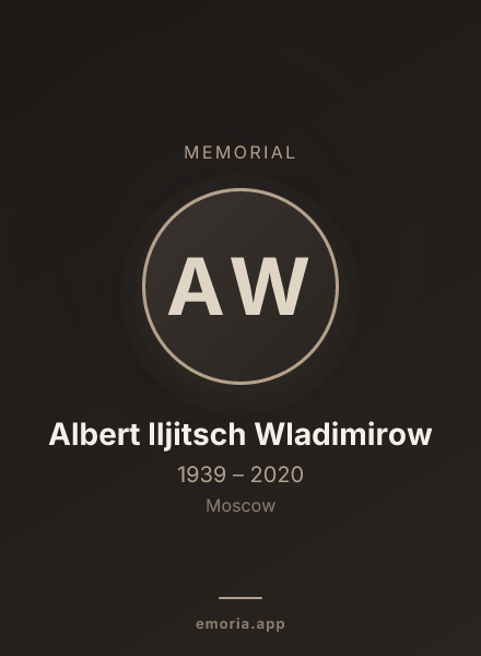 Memorial portrait of Albert Iljitsch Wladimirow