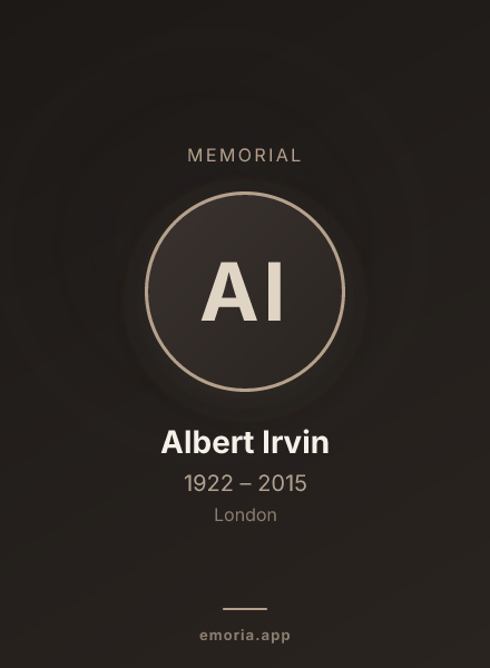 Memorial portrait of Albert Irvin