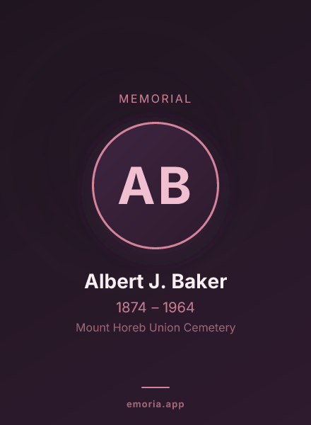 Memorial portrait of Albert J. Baker