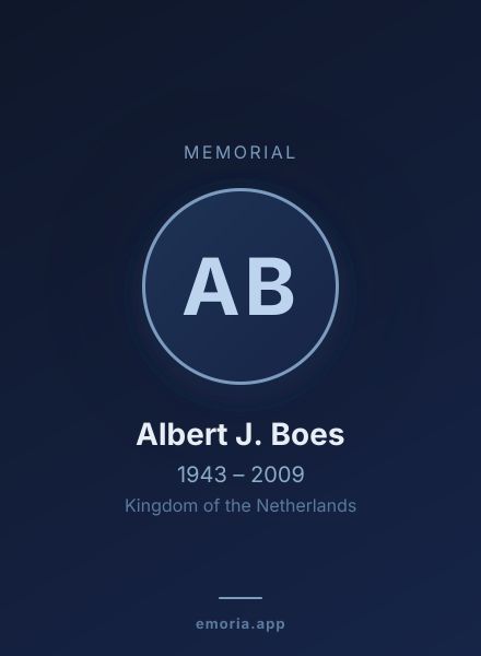 Memorial portrait of Albert J. Boes