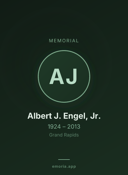 Memorial portrait of Albert J. Engel, Jr.