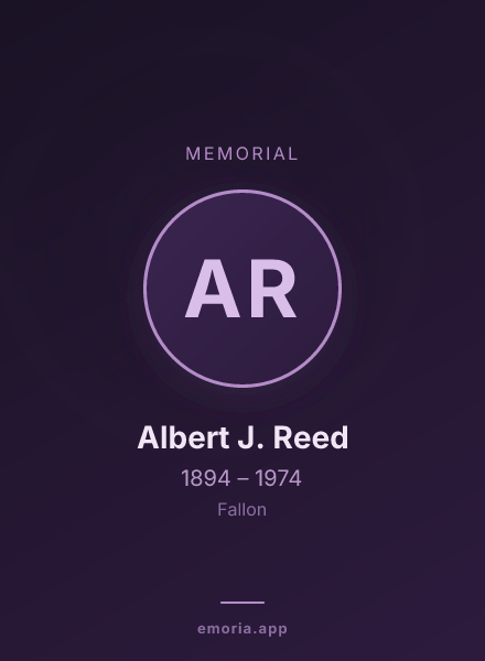 Memorial portrait of Albert J. Reed