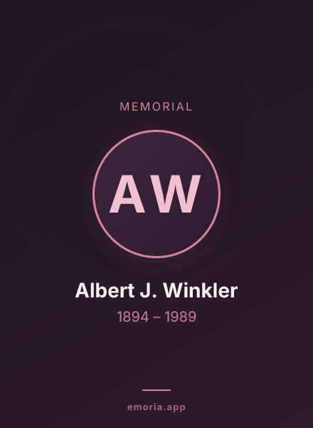 Memorial portrait of Albert J. Winkler
