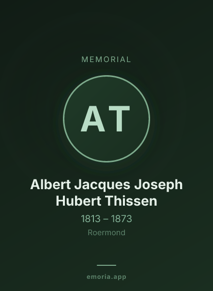Memorial portrait of Albert Jacques Joseph Hubert Thissen