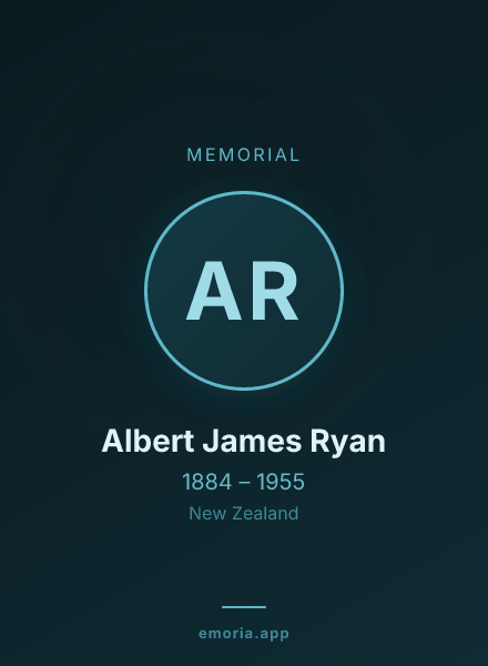 Memorial portrait of Albert James Ryan