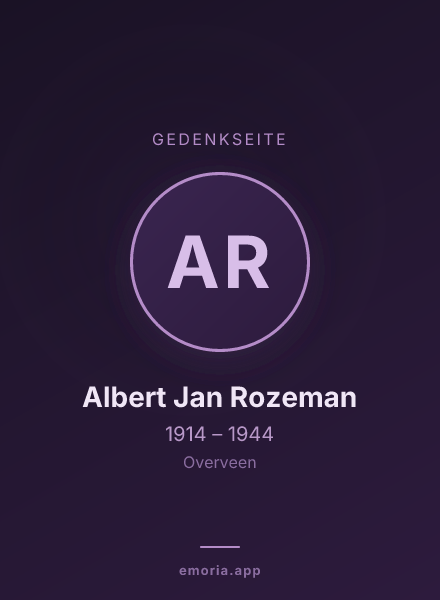 Gedenkportrait von Albert Jan Rozeman