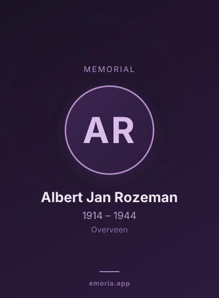 Memorial portrait of Albert Jan Rozeman