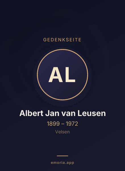 Gedenkportrait von Albert Jan van Leusen