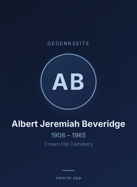 Gedenkportrait von Albert Jeremiah Beveridge
